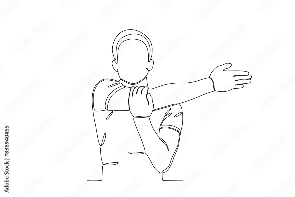 Single continuous line drawing of a Osteoporosis prevention movement, World Osteoporosis Day concept. One line draw design vector illustration Single continuous line drawing of a Osteoporosis prevention movement, World Osteoporosis Day concept. One line draw design vector illustration