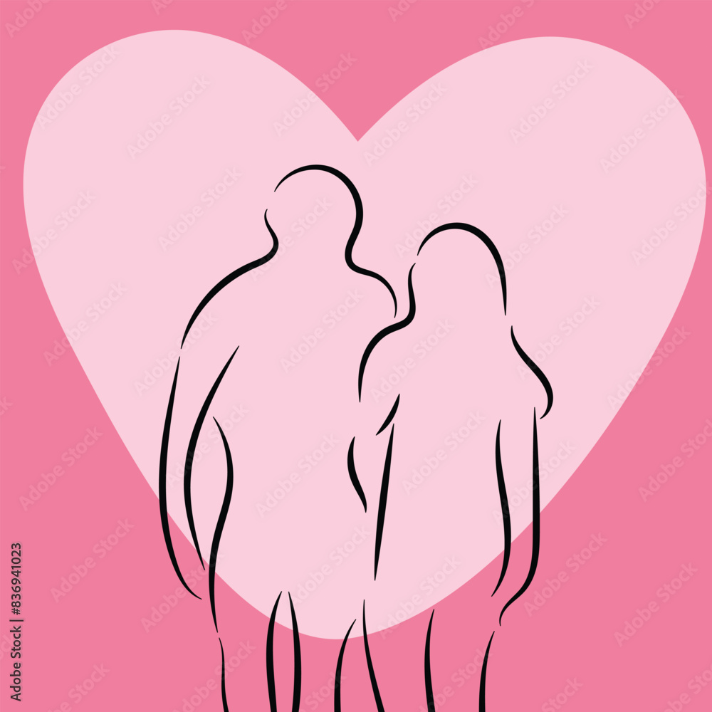 Sketch minimal couple in love drawing line art couple lovely drawn together line love concept with white ioslated background. Abstract,vector,illustration. Sketch minimal couple in love drawing line art couple lovely drawn together line love concept with white ioslated background. Abstract,vector,illustration.