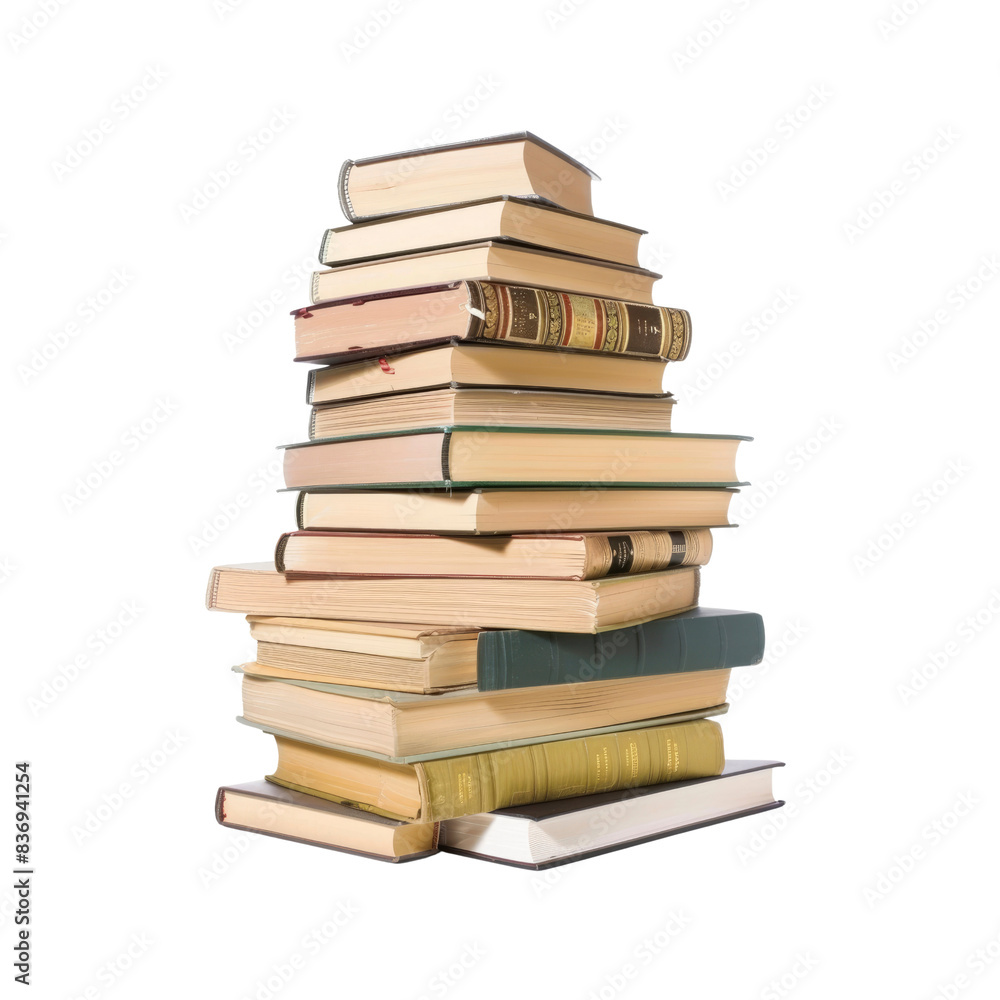 A Stack Of Books Stands As A Testament To Knowledge Against The Blank Canvas A Stack Of Books Stands As A Testament To Knowledge Against The Blank Canvas