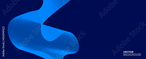 Abstract blue background with flowing lines for futuristic concept. Dynamic waves. relaxing music sound or technology. banner, cover, poster, flyer, card. vector illustration