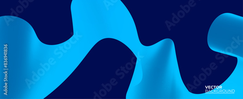 Abstract blue background with flowing lines for futuristic concept. Dynamic waves. relaxing music sound or technology. banner, cover, poster, flyer, card. vector illustration