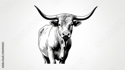 illustration of a bull isolated