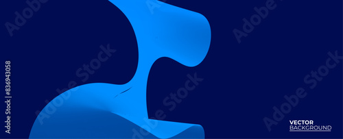 Abstract blue background with flowing lines for futuristic concept. Dynamic waves. relaxing music sound or technology. banner, cover, poster, flyer, card. vector illustration
