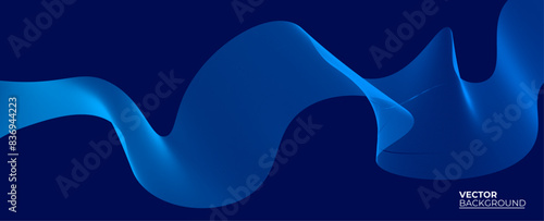 Abstract blue background with flowing lines for futuristic concept. Dynamic waves. relaxing music sound or technology. banner, cover, poster, flyer, card. vector illustration