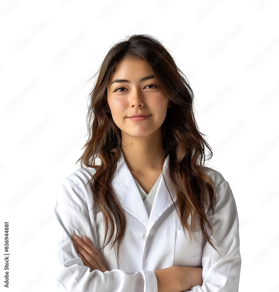 Confident female Medical Professional on isolated transparent background Confident female Medical Professional on isolated transparent background