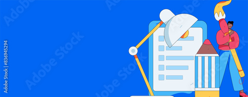 Education and learning people flat vector concept hand drawn illustration
