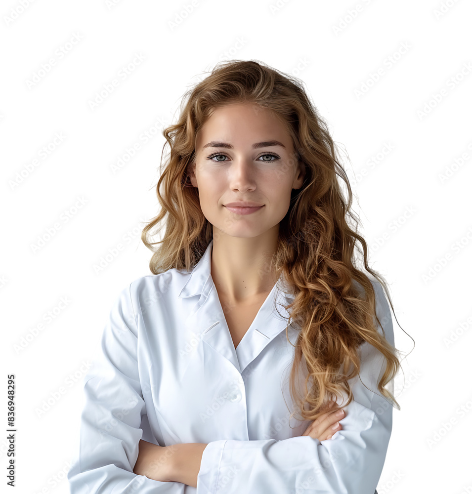 Confident female Medical Professional on isolated transparent background Confident female Medical Professional on isolated transparent background