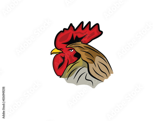 vector image of a rooster's head