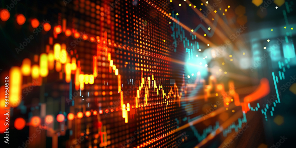 A dramatic close-up of a stock market graph on a computer monitor, capturing market fluctuations and trading patterns with high-definition precision. A dramatic close-up of a stock market graph on a computer monitor, capturing market fluctuations and trading patterns with high-definition precision.
