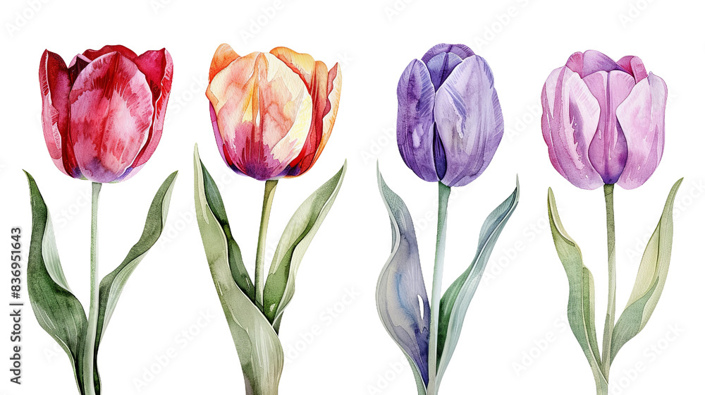 Vibrant Watercolor Collection of Gaillardia Isolated on White Background Vibrant Watercolor Collection of Gaillardia Isolated on White Background