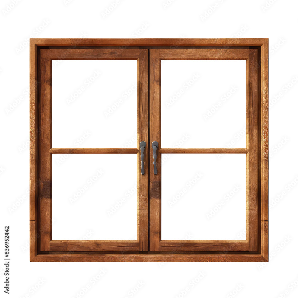 wooden window frame isolated on transparent background Remove, Clipping Path wooden window frame isolated on transparent background Remove, Clipping Path
