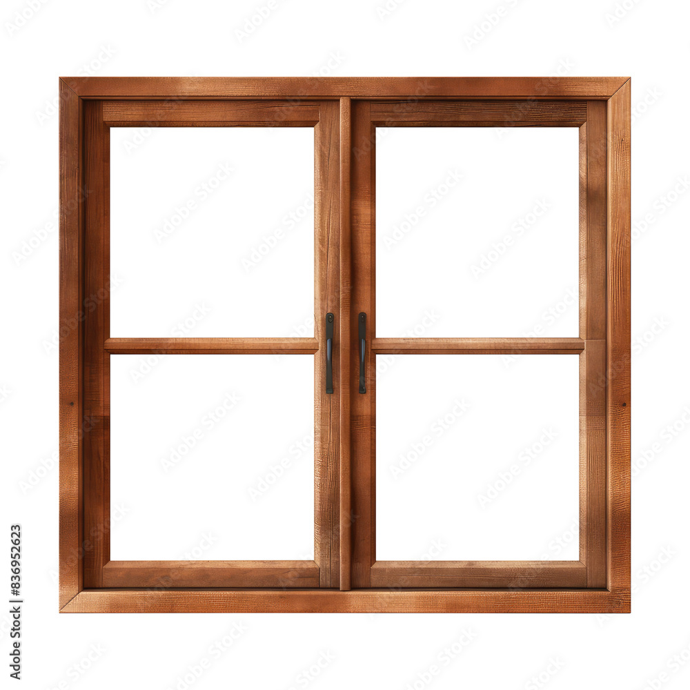 wooden window frame isolated on transparent background Remove, Clipping Path wooden window frame isolated on transparent background Remove, Clipping Path