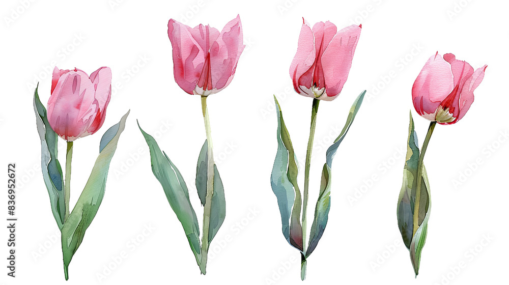 Beautiful Watercolor Collection of Gaillardia Isolated on White Background Beautiful Watercolor Collection of Gaillardia Isolated on White Background