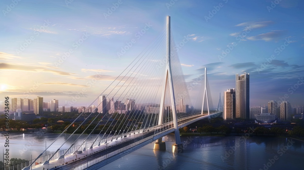 Obraz premium Modern Cable-Stayed Bridge