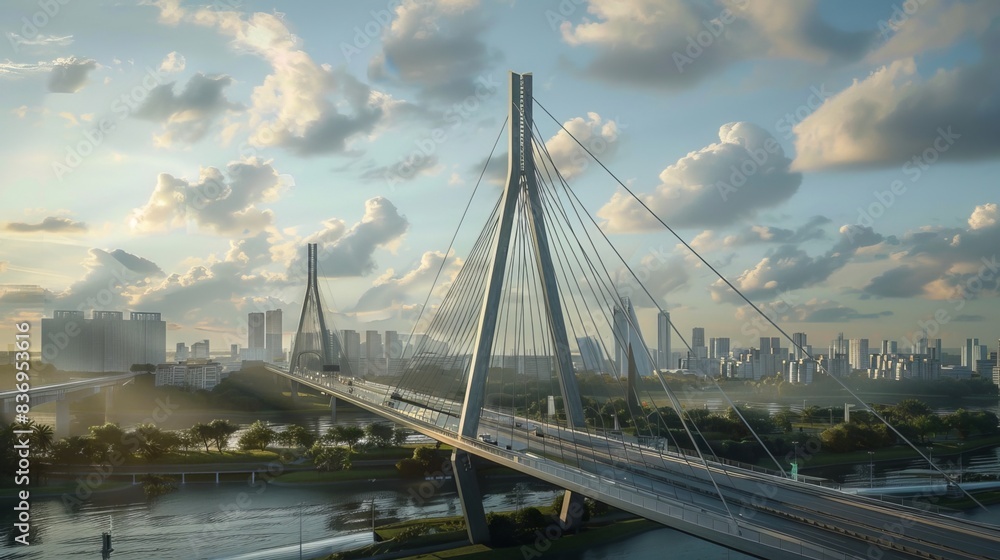Obraz premium Modern Cable-Stayed Bridge