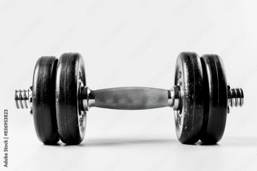 Fitness Dumbbells. Gym Equipment Dumbbells and Barbell Weights Isolated on White Background Fitness Dumbbells. Gym Equipment Dumbbells and Barbell Weights Isolated on White Background