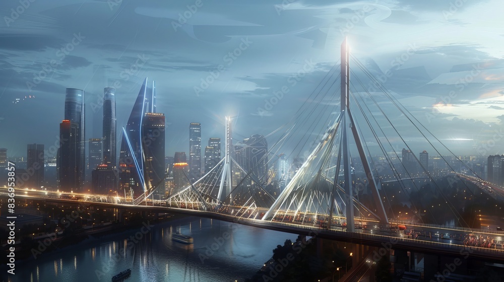 Fototapeta premium Modern Cable-Stayed Bridge