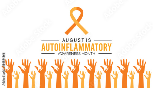 Autoinflammatory awareness month is observed every year on August.banner design template Vector illustration background design.
