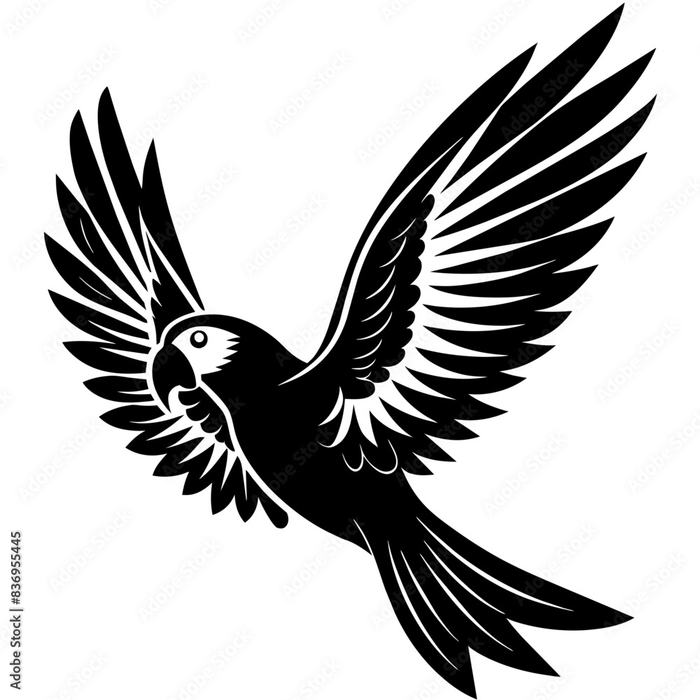 Obraz premium Parrot flying vector illustration