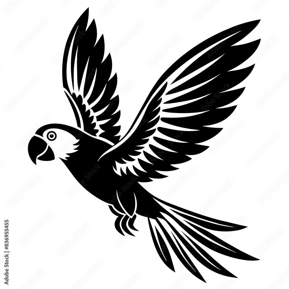 Fototapeta premium Parrot flying vector illustration 