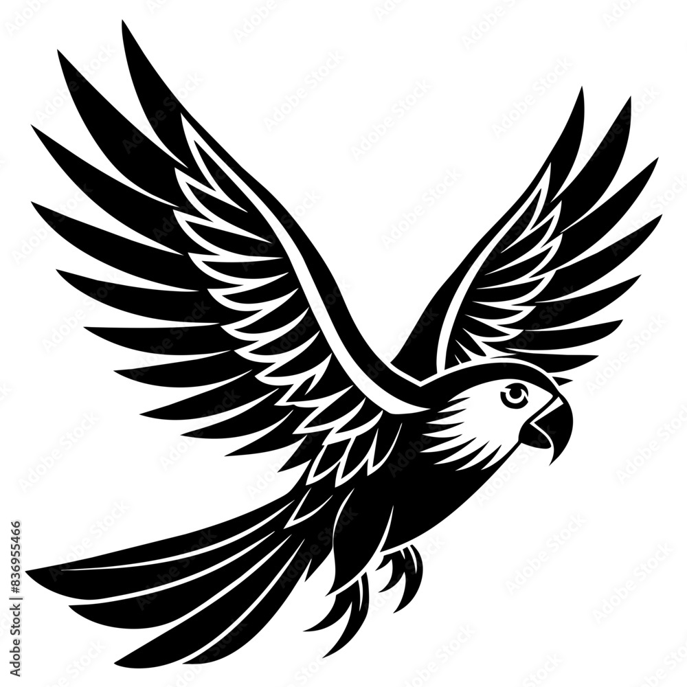 Obraz premium Parrot flying vector illustration