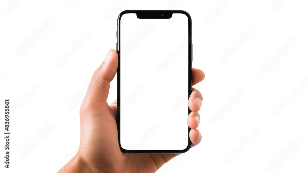 Hand holding smartphone isolated on transparent background Remove, Clipping Path Hand holding smartphone isolated on transparent background Remove, Clipping Path