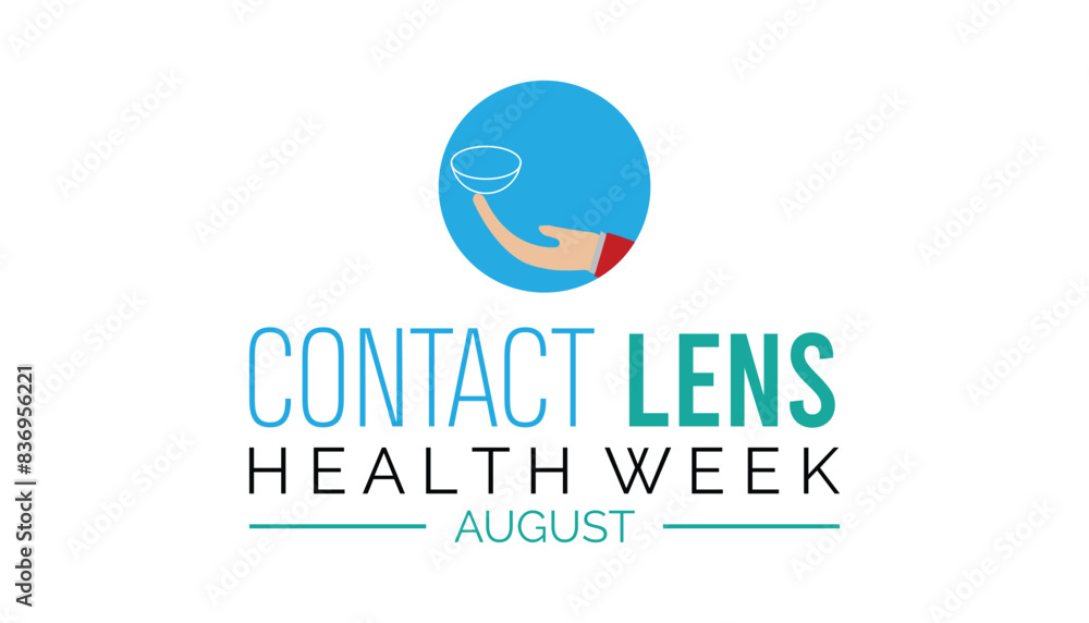 Contact Lens Health Week is observed every year on August.banner design template Vector illustration background design.