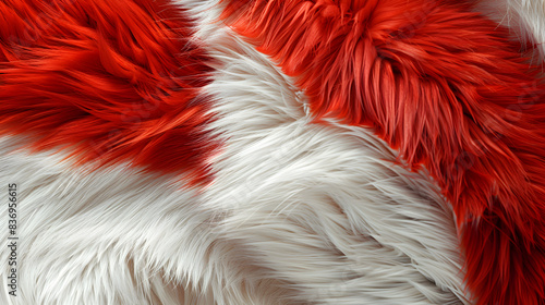 Red and white fox fur background texture 