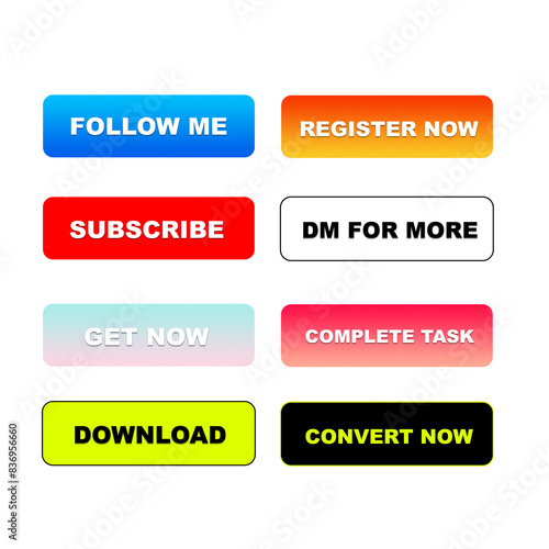 subscribe & follow buttons set  © sathiyaseelan