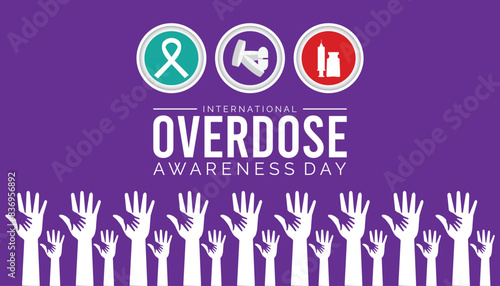 International Overdose Awareness Day is observed every year on August.banner design template Vector illustration background design.