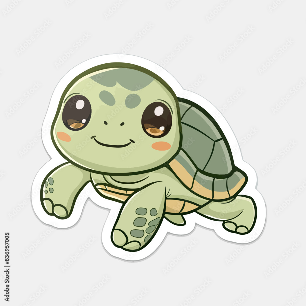 Fototapeta premium Adorable Cartoon Turtle art illustration element