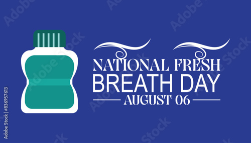 National Fresh breath day is observed every year on August.banner design template Vector illustration background design.