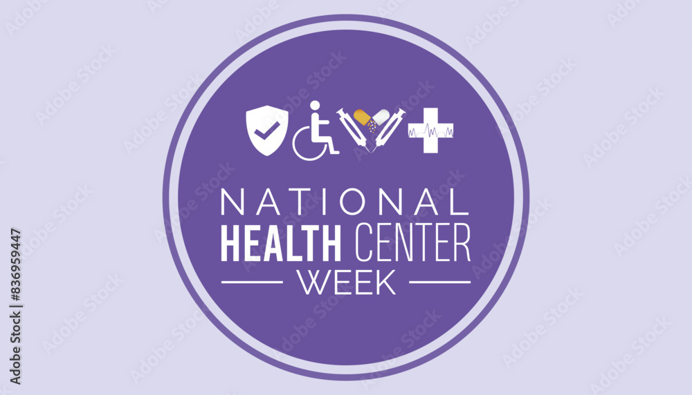 National Health Center Week is observed every year on August.banner design template Vector illustration background design. National Health Center Week is observed every year on August.banner design template Vector illustration background design.