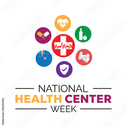 National Health Center Week is observed every year on August.banner design template Vector illustration background design.