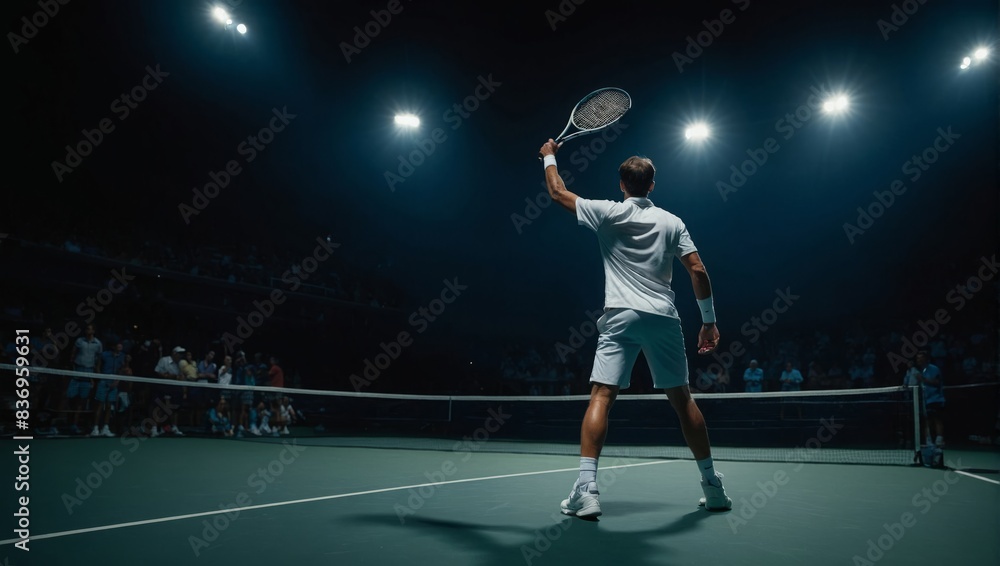 Fototapeta premium tennis player with racket, victory