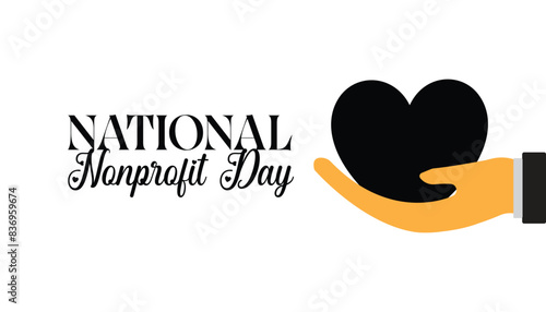 National Nonprofit Day is observed every year on August.banner design template Vector illustration background design.