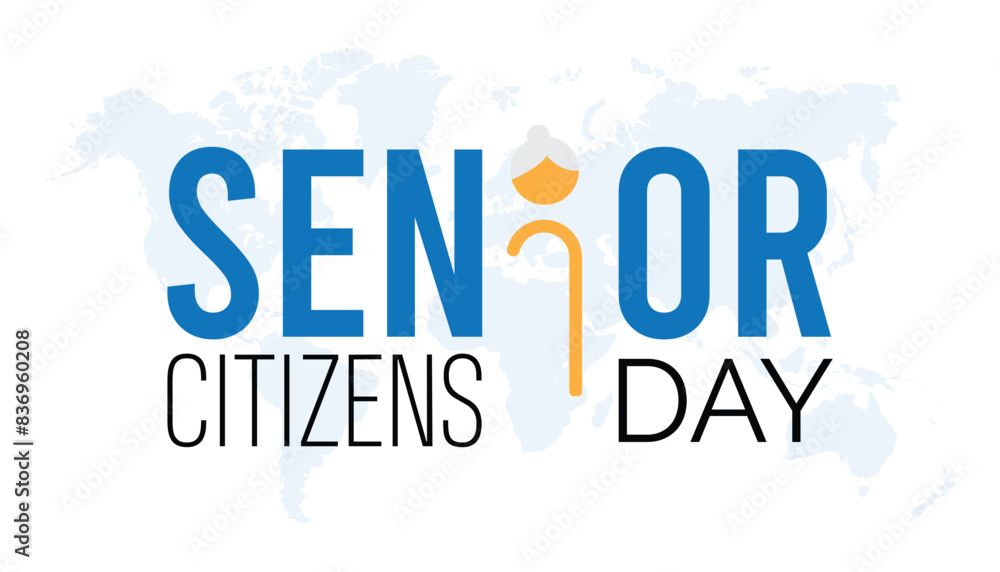 Senior Citizens Day is observed every year on August.banner design template Vector illustration background design.