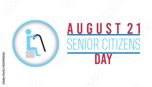 Senior Citizens Day is observed every year on August.banner design template Vector illustration background design.