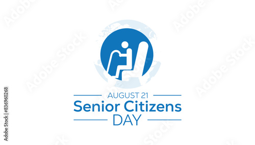 Senior Citizens Day is observed every year on August.banner design template Vector illustration background design.