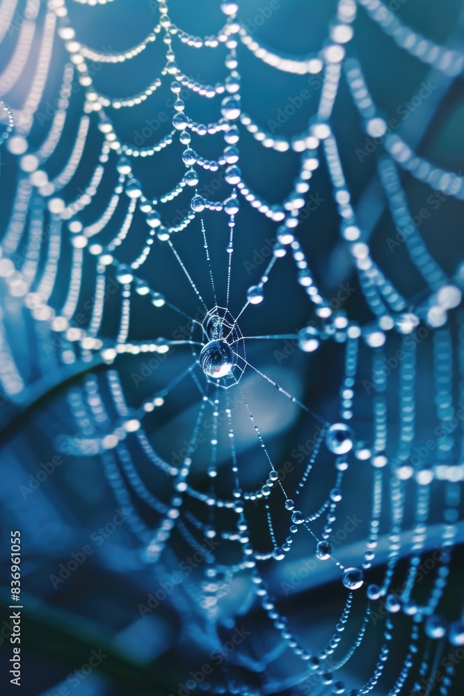 Fototapeta premium Spider Web with Water Droplets