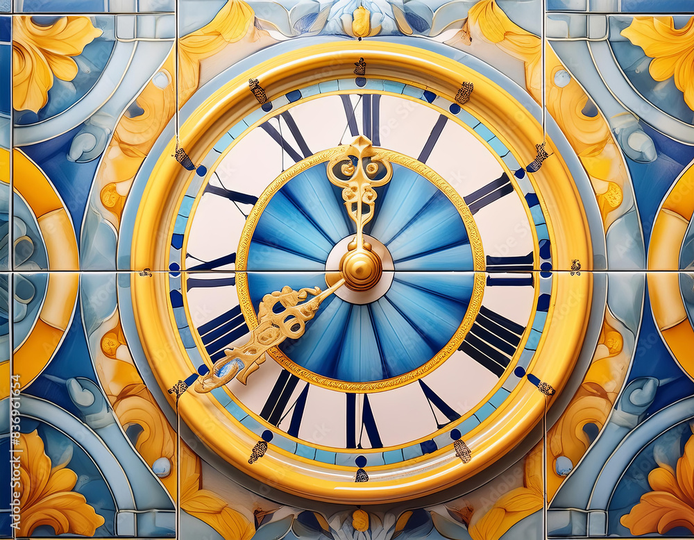 Obraz premium multi-colored majolica clock