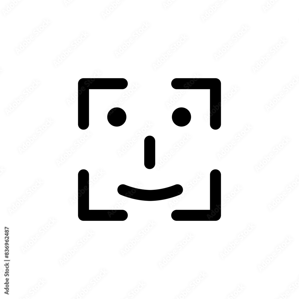 face scan icon,Face identification face scan icon,Face identification
