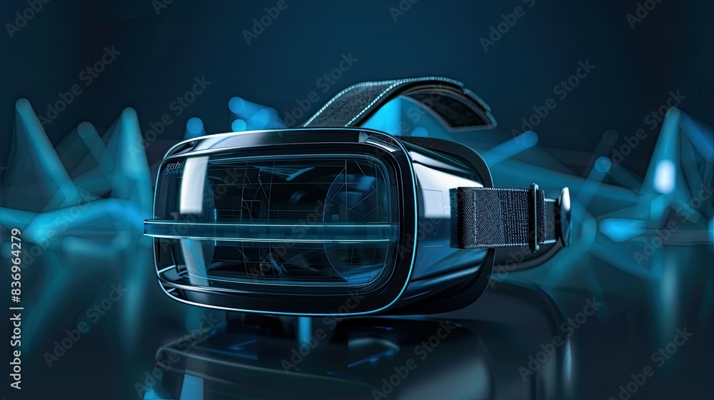 VR headset with holograms backgrounds VR headset with holograms backgrounds