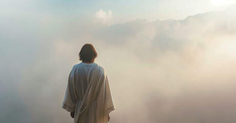 Jesus on the Mount: Teaching the Olivet Discourse, speaking prophetically about the end times, the coming tribulations, and the signs of His return to His disciples on the Mount of Olives.