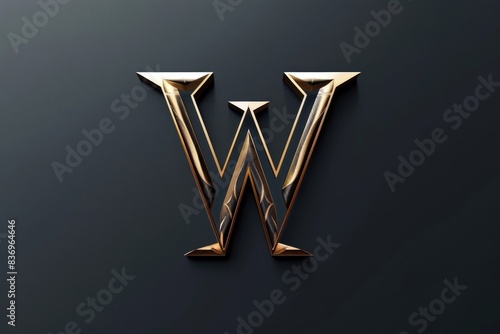 A simple yet elegant design featuring the letter W in gold on a black background photo