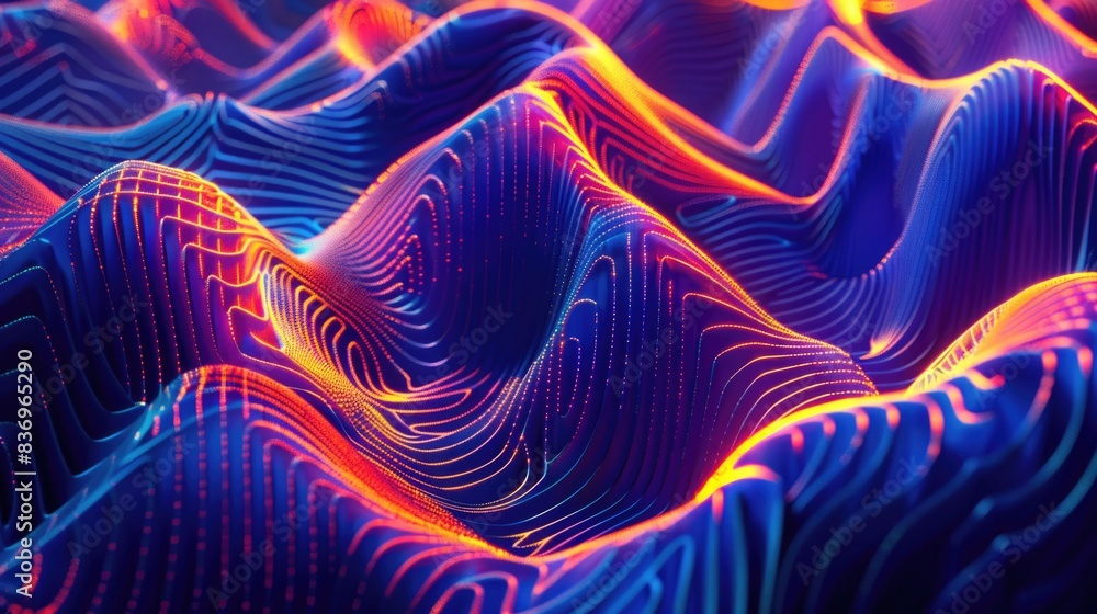 Obraz premium Colored Lines Wave Close Up