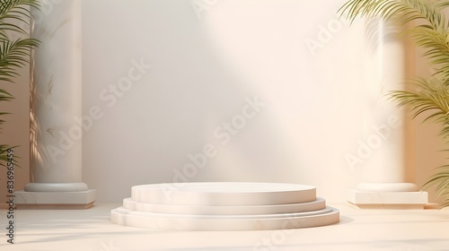 Wallpaper Mural Elegant Podium Column Backdrop for Luxury Product Showcase or Cosmetic Display Torontodigital.ca