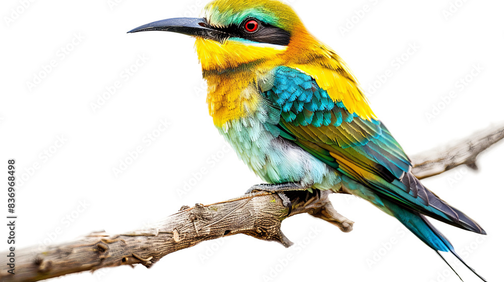 Vibrant Bee Eater Bird Perched on Isolated Branch - Wildlife Nature Photography Vibrant Bee Eater Bird Perched on Isolated Branch - Wildlife Nature Photography