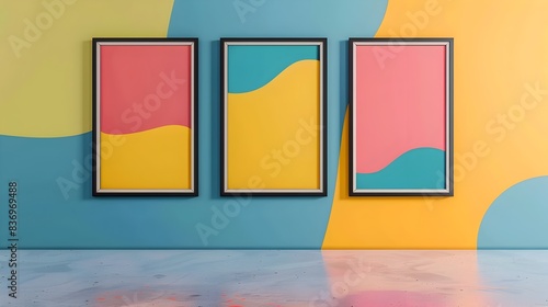 Vibrant Abstract Minimalist Wall Art Frames for Modern Interiors and Workspaces