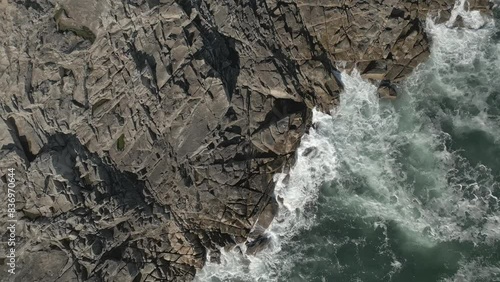 Aerial video over the coastline of Batz sur Mer France photo